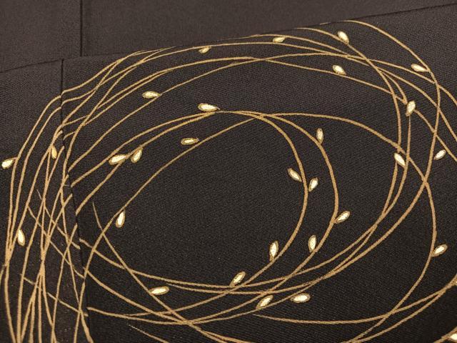 平和屋着物●訪問着 刺繍 草木文 赤墨色 金彩 正絹 逸品 未使用 AABI6353ph