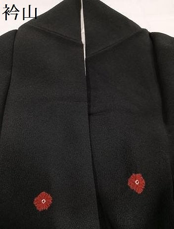 平和屋着物●上質な小紋 絞り 梅 黒地 正絹 逸品 AABI6359ph
