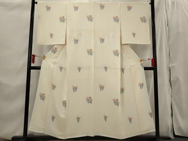 平和屋着物□上質な小紋 草花文 正絹 逸品 AABI6361st