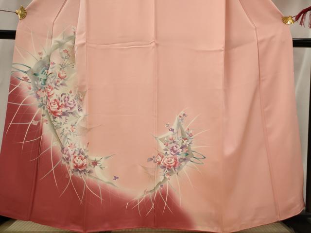 平和屋着物■訪問着 花鳥文 暈し染め 金銀彩 正絹 逸品 AABI6364st