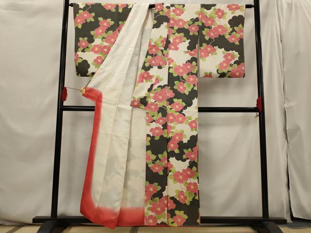 平和屋着物■上質な小紋 枝花文 正絹 逸品 AABI6378st