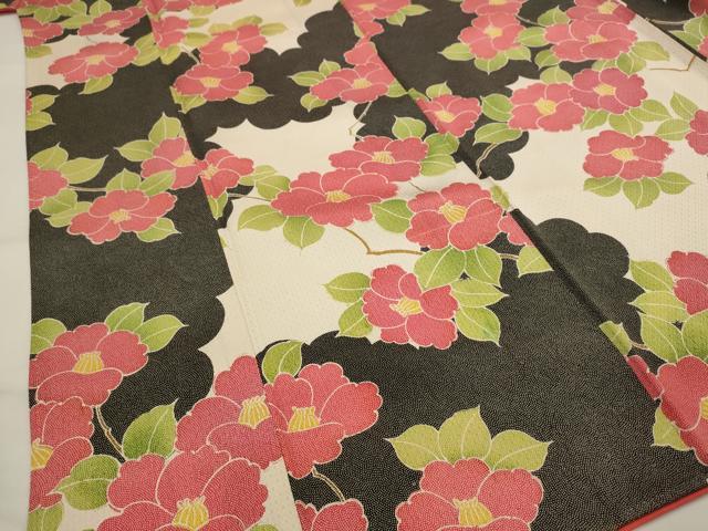 平和屋着物■上質な小紋 枝花文 正絹 逸品 AABI6378st