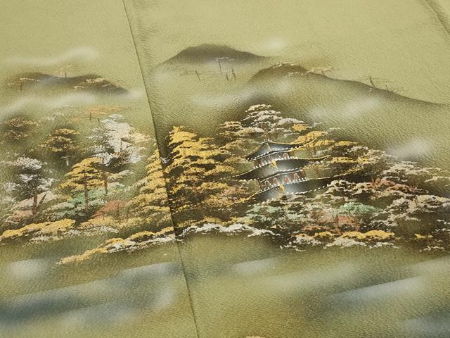 平和屋着物■豪華色留袖 風景文 金銀彩 正絹 逸品 AABI6382st