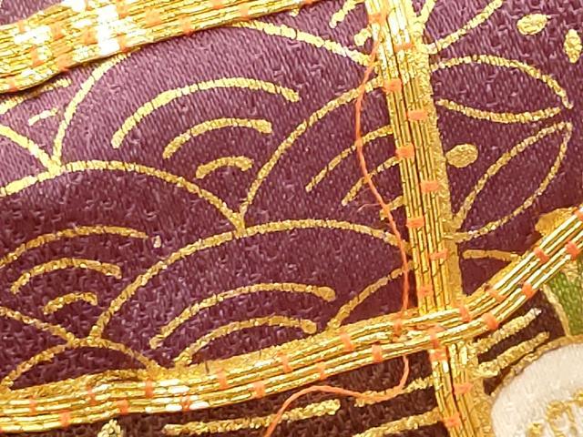 平和屋着物■訪問着 駒刺繍 吉祥貝桶花文 金彩 正絹 逸品 AABI6395st