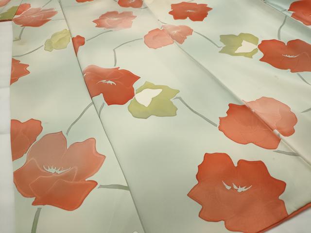 平和屋着物■上質な小紋 地紋起こし 枝花文 暈し染め 正絹 逸品 AABI6409st