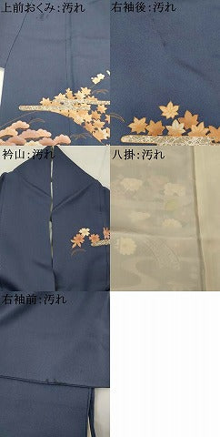平和屋着物■訪問着 刺繍 風景花文 正絹 逸品 AABI6410st