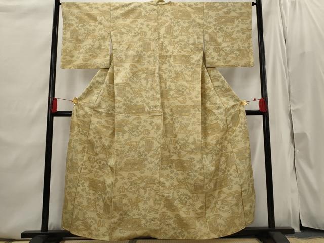 平和屋着物□本場大島紬 風景文 正絹 逸品 AABI6411st