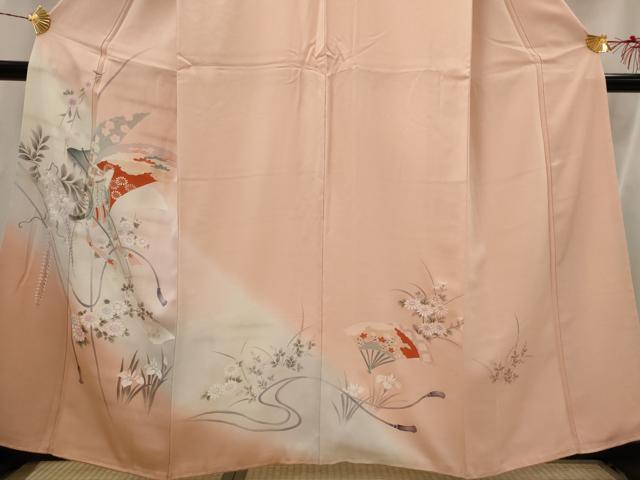 平和屋着物■訪問着 刺繍 御所車花文 暈し染め 金彩 松坂屋扱い 正絹 逸品 AABI6417st