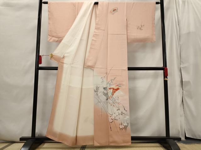 平和屋着物■訪問着 刺繍 御所車花文 暈し染め 金彩 松坂屋扱い 正絹 逸品 AABI6417st