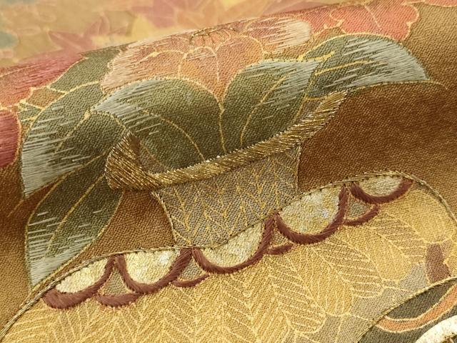 平和屋着物■訪問着 刺繍 花車文 暈し染め 金糸 金彩 正絹 逸品 AABI6420st