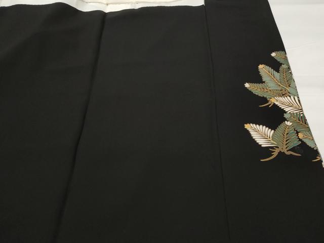 平和屋着物■豪華黒留袖 駒刺繍 松竹梅飛鶴文 金彩 正絹 逸品 AABI6423st