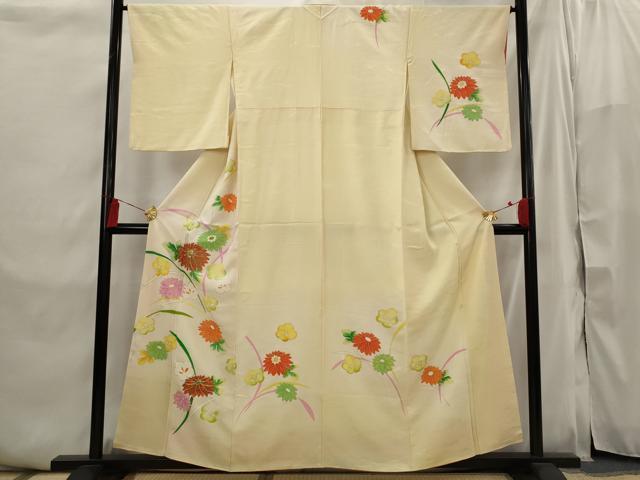 平和屋着物●訪問着　駒刺繍　草花文　暈し染め　金彩　正絹　逸品　未使用　DABB9649du 平和屋着物□訪問着 駒刺繍 草花文 暈し染め 金彩 正絹 逸品