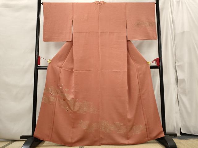 平和屋着物■訪問着 唐草花文 金糸 金彩 正絹 逸品 AABI6440st