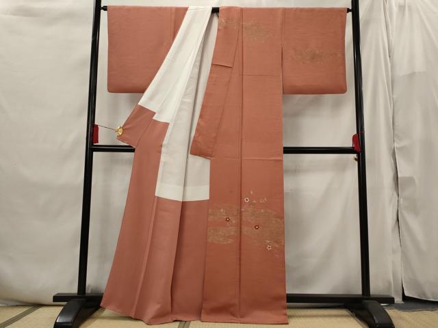 平和屋着物■訪問着 唐草花文 金糸 金彩 正絹 逸品 AABI6440st