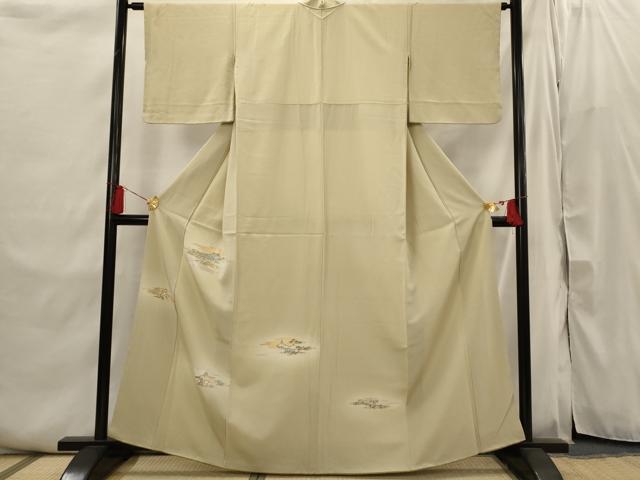 平和屋着物■訪問着 寿光織 風景文 暈し染め 正絹 逸品 AABI6451st