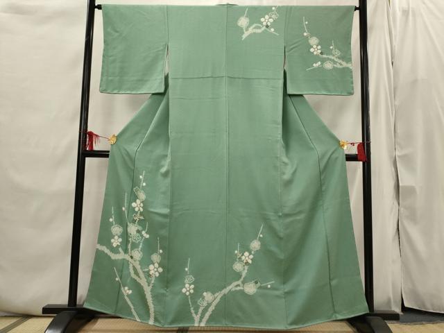 平和屋着物■訪問着 絞り 刺繍 枝梅文 金糸 正絹 逸品 AABI6452st