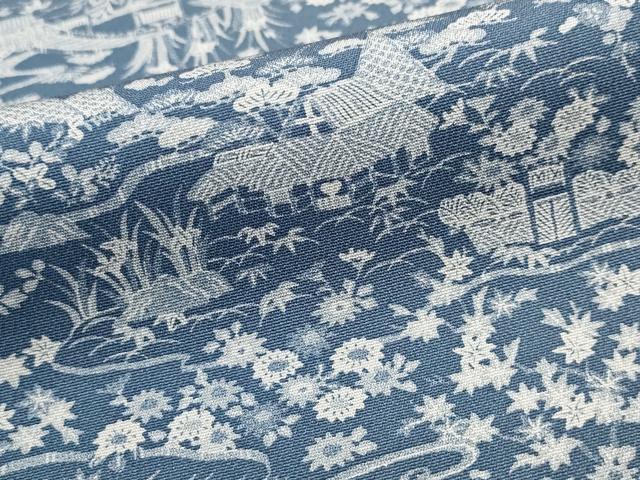 平和屋着物■上質な小紋 風景花文 正絹 逸品 AABI6455st