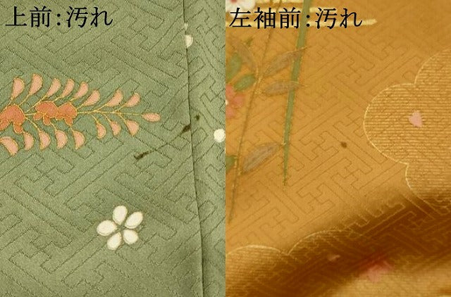 平和屋着物■訪問着 駒刺繍 地紙花文 暈し染め 金彩 正絹 逸品 AABI6456st