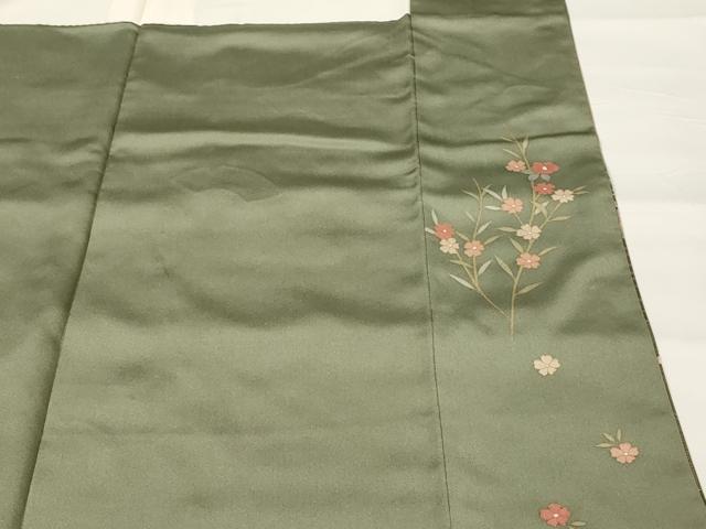 平和屋着物■訪問着 駒刺繍 地紙花文 暈し染め 金彩 正絹 逸品 AABI6456st