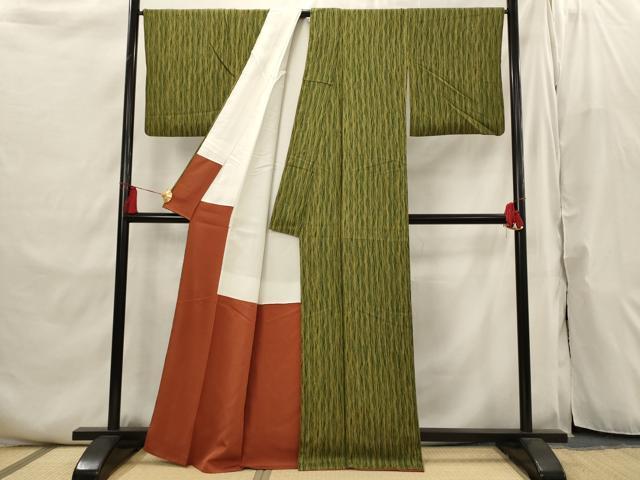 平和屋着物■上質な小紋 よろけ縞 正絹 逸品 AABI6457st
