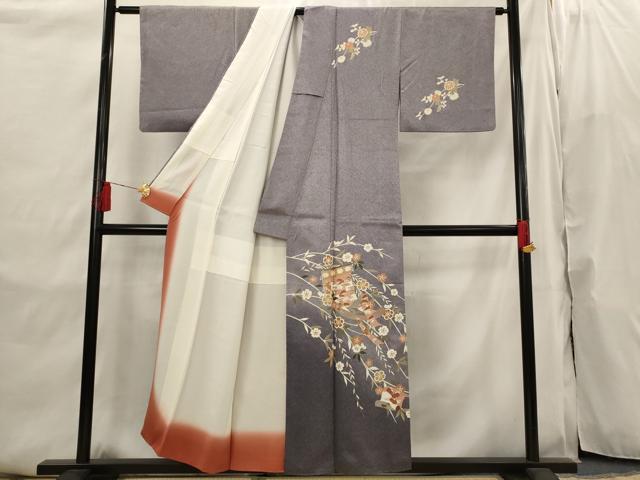 平和屋着物■訪問着 草花文 暈し染め 金彩 正絹 逸品 AABI6463st