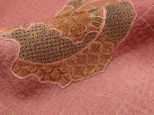 平和屋着物■訪問着 中国三大刺繍 汕頭刺繍 スワトウ刺繍 舞花文 暈し染め 金彩 正絹 逸品 AABI6470st