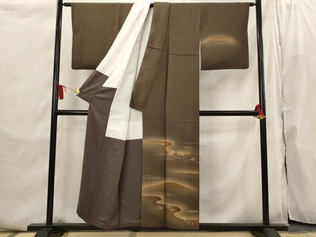平和屋着物■訪問着 流水花文 暈し染め 金彩 正絹 逸品 AABI6472st