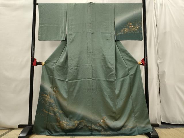 平和屋着物■訪問着 流水花文 暈し染め 金彩 正絹 逸品 AABI6476st