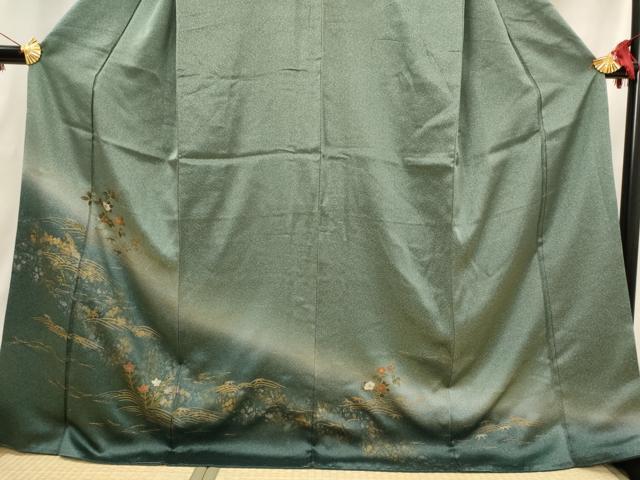 平和屋着物■訪問着 流水花文 暈し染め 金彩 正絹 逸品 AABI6476st