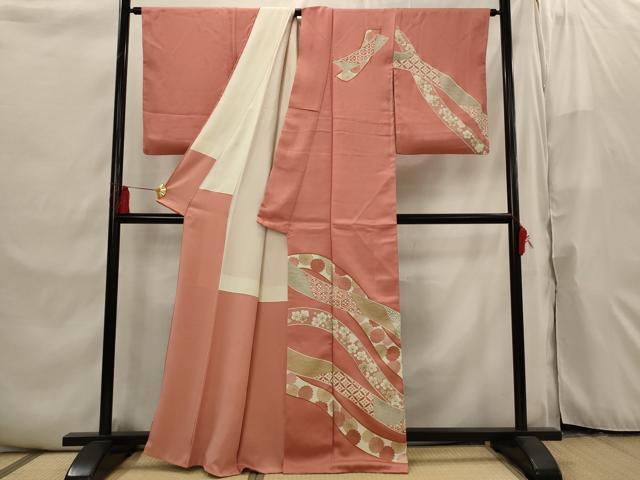 平和屋着物■訪問着 駒刺繍 熨斗花文 金彩 正絹 逸品 AABI6497st