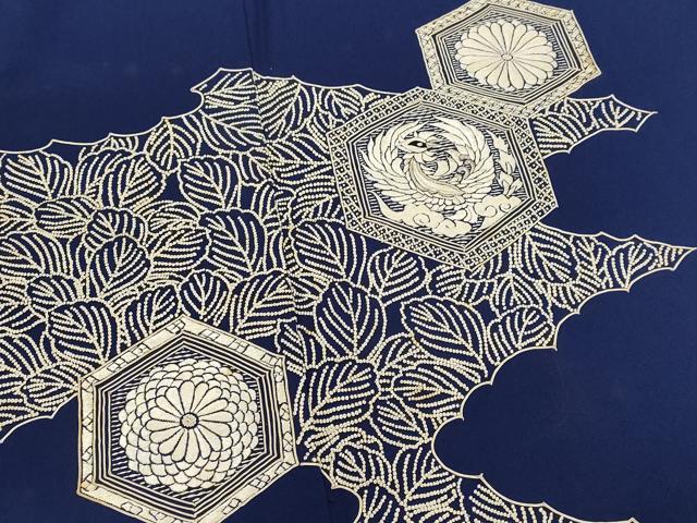 平和屋着物■中国三大刺繍 相良刺繍 訪問着 亀甲鳳凰花文 正絹 逸品 AABI6499st