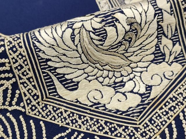 平和屋着物■中国三大刺繍 相良刺繍 訪問着 亀甲鳳凰花文 正絹 逸品 AABI6499st