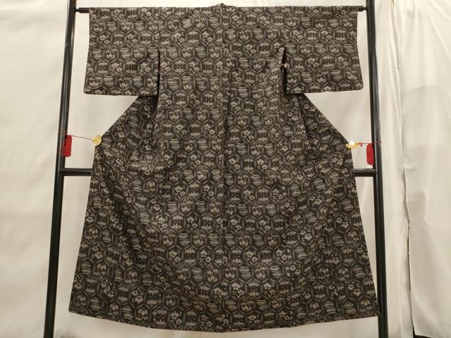 平和屋着物■上質な紬 松竹梅七宝文 正絹 逸品 AABI6509st