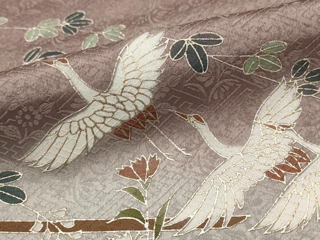 平和屋着物■訪問着 流水飛鶴花文 暈し染め 銀彩 正絹 逸品 AABI6513st
