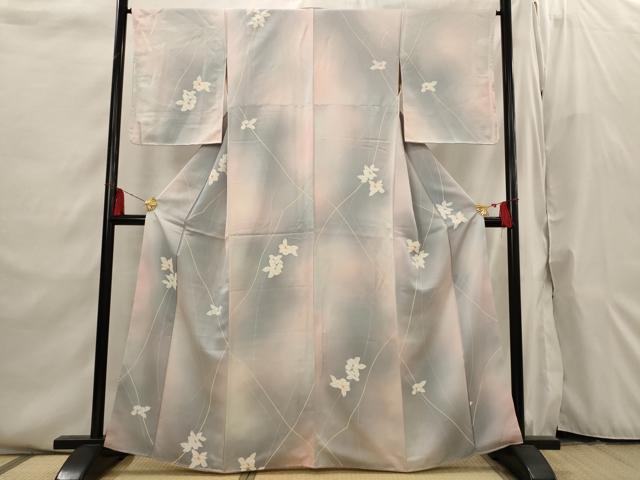平和屋着物■上質な小紋 舞花文 暈し染め 正絹 逸品 未使用 AABI6535st