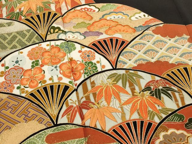 平和屋着物■豪華黒留袖 駒刺繍 吉祥青海波文 金糸 金彩 正絹 逸品 AABI6537st