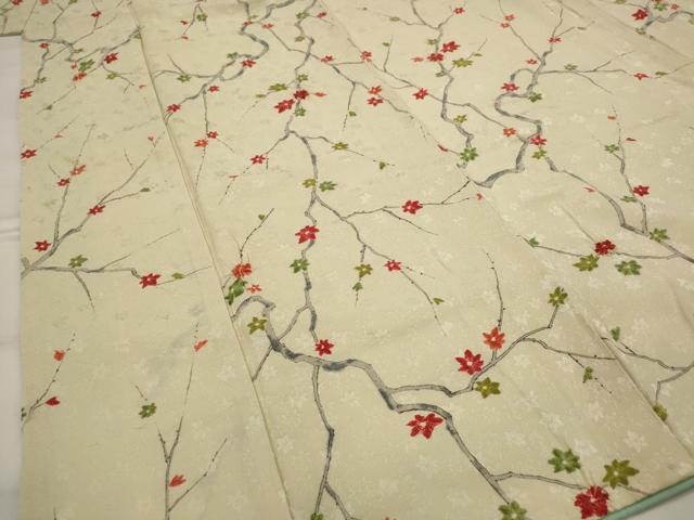 平和屋着物■上質な小紋 絞り 枝花文 正絹 逸品 AABI6539st