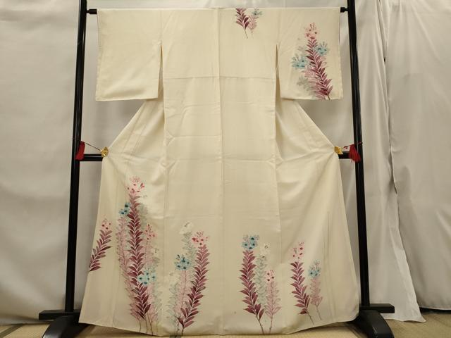平和屋着物■訪問着 手描き 草花文 正絹 逸品 AABI6541st