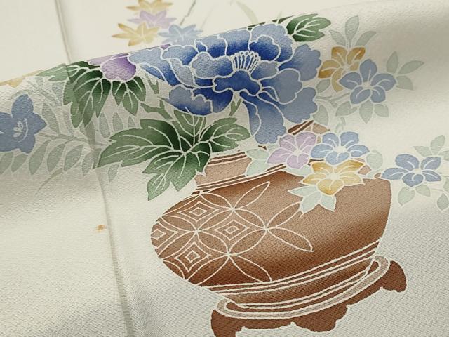 平和屋着物■訪問着 陶器花文 正絹 逸品 AABI6547st