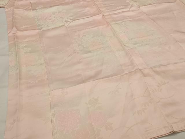 平和屋着物■長襦袢 無双仕立て 貝桶花地紋 暈し染め 正絹 逸品 AABI6552st