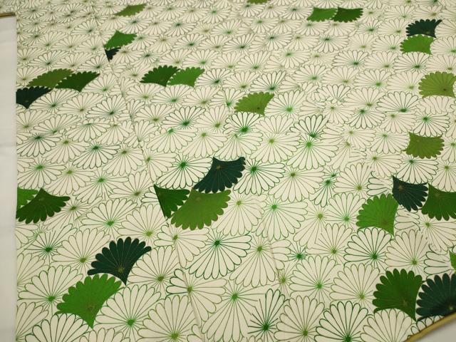 平和屋着物■上質な小紋 花青海波文 金彩 正絹 逸品 AABI6556st