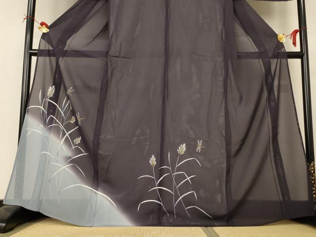 平和屋着物*夏物 訪問着 絽 草花文 勝虫 暈し染め 正絹 逸品 AABI6561jd