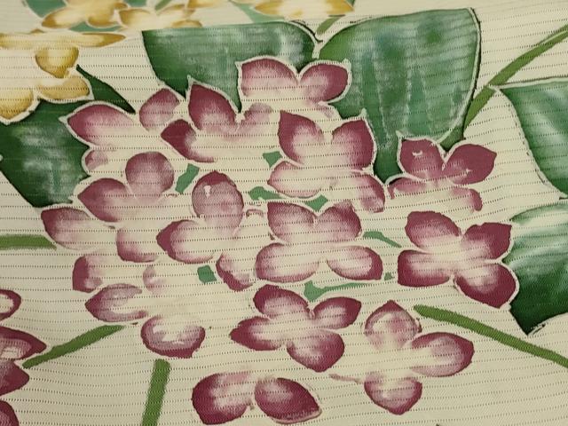 平和屋着物*夏物 訪問着 絽 草花文 暈し染め 正絹 逸品 AABI6568jd