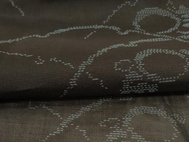 平和屋着物*夏物 本場大島紬 夏大島 雪芝花文 ロング丈 正絹 逸品 AABI6572jd