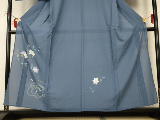 平和屋着物*夏物 訪問着 絽 手描き 草花文 金魚 正絹 逸品 AABI6585jd