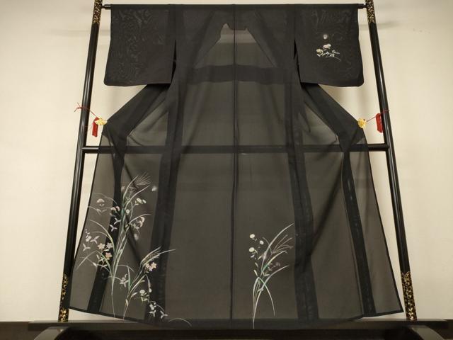 平和屋着物*夏物 訪問着 絽 蛍 蛍暈し 金彩 正絹 逸品 AABI6589jd