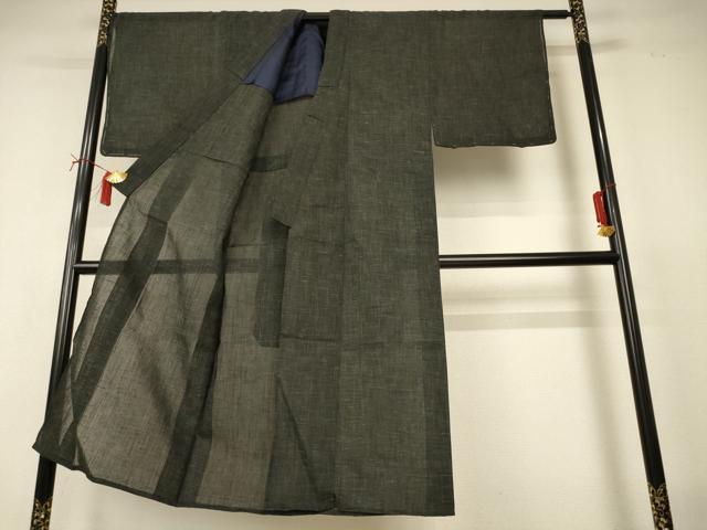 平和屋着物*夏物 男性 小紋 紗 霞文 AABI6593jd