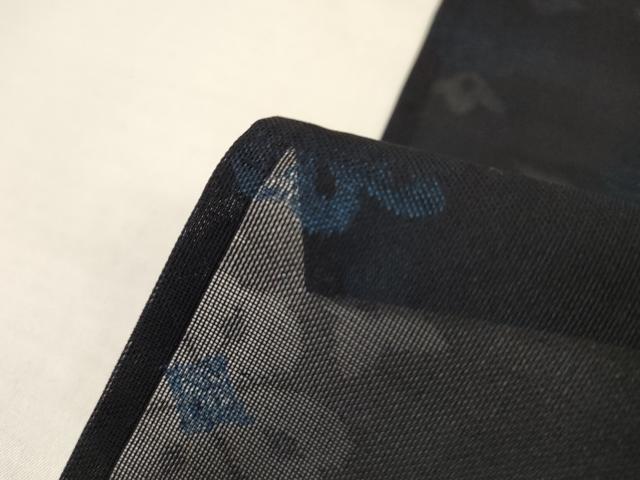 平和屋着物*夏物 小紋 紗 飾花文 正絹 逸品 AABI6594jd