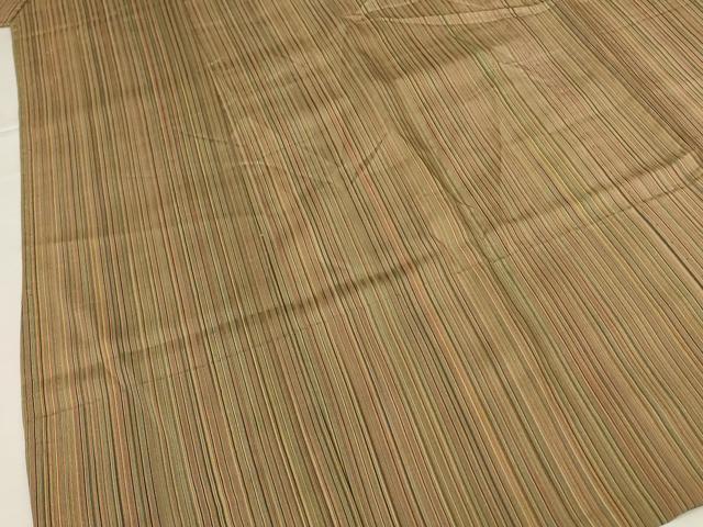 平和屋着物▽道中着 スリーシーズン 春夏秋 塵除け 縞 正絹 逸品 AABI6597jd
