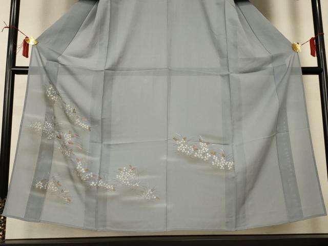 平和屋着物*夏物 訪問着 絽 刺繍 萩 暈し染め 金彩 正絹 逸品 AABI6601jd